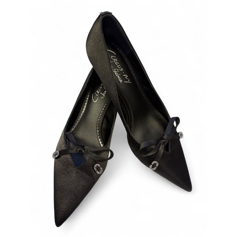 Classic Bow Satin Like Sam Edelman Classy Work Office Kitten Heel Pumps